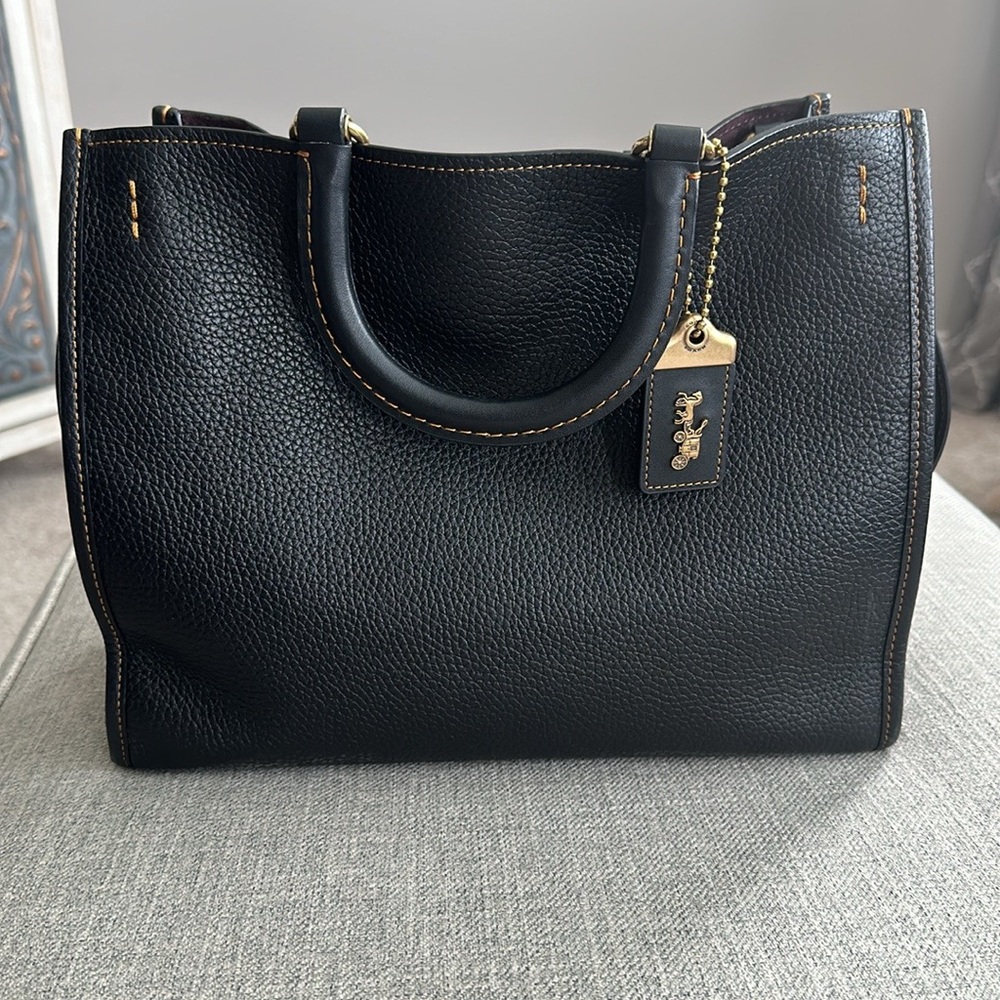 Coach Rogue Large Black Leather Tote
